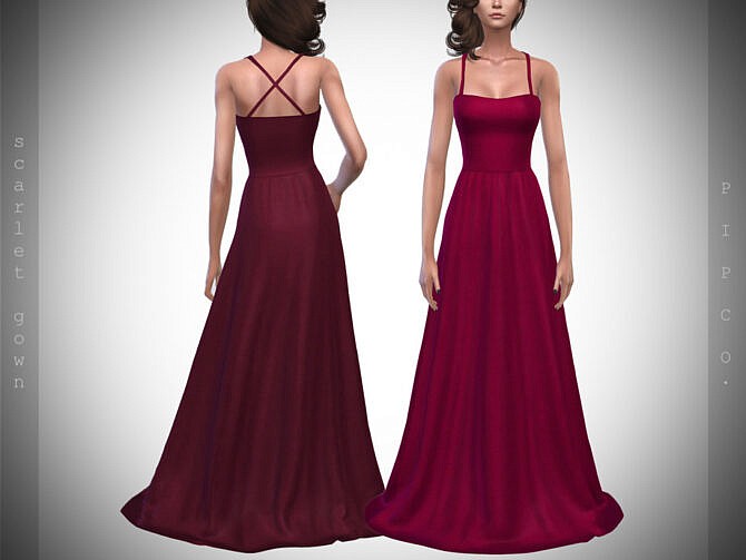 Sims 4 Scarlet Gown by Pipco at TSR