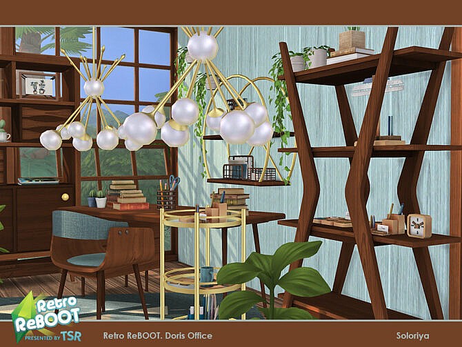 Sims 4 Retro Doris Office by soloriya at TSR