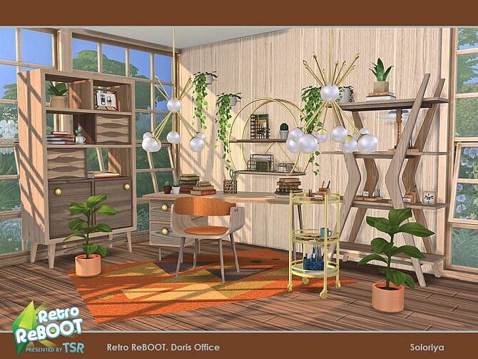 Sims 4 Retro Doris Office by soloriya at TSR