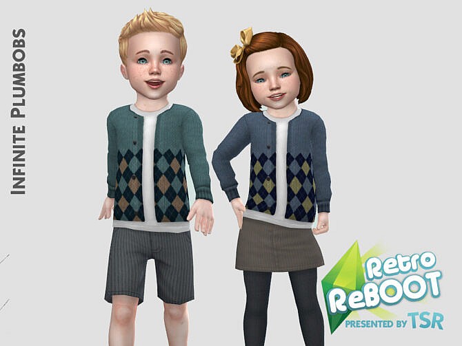 Sims 4 Toddler Retro 50s Argyle Cardigan by InfinitePlumbobs at TSR