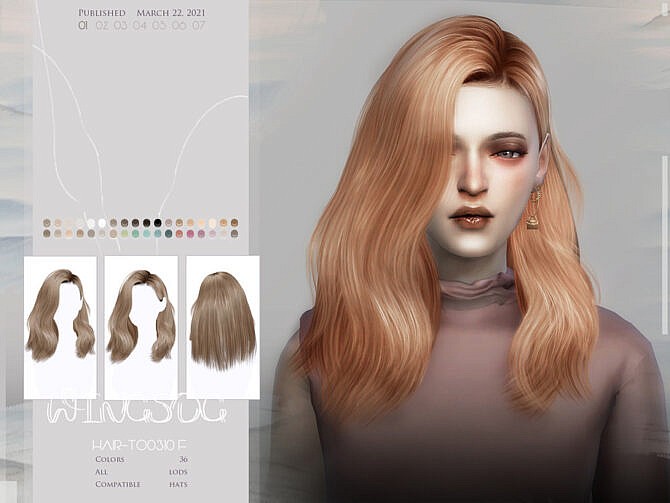 Sims 4 WINGS TO0310 hair by wingssims at TSR