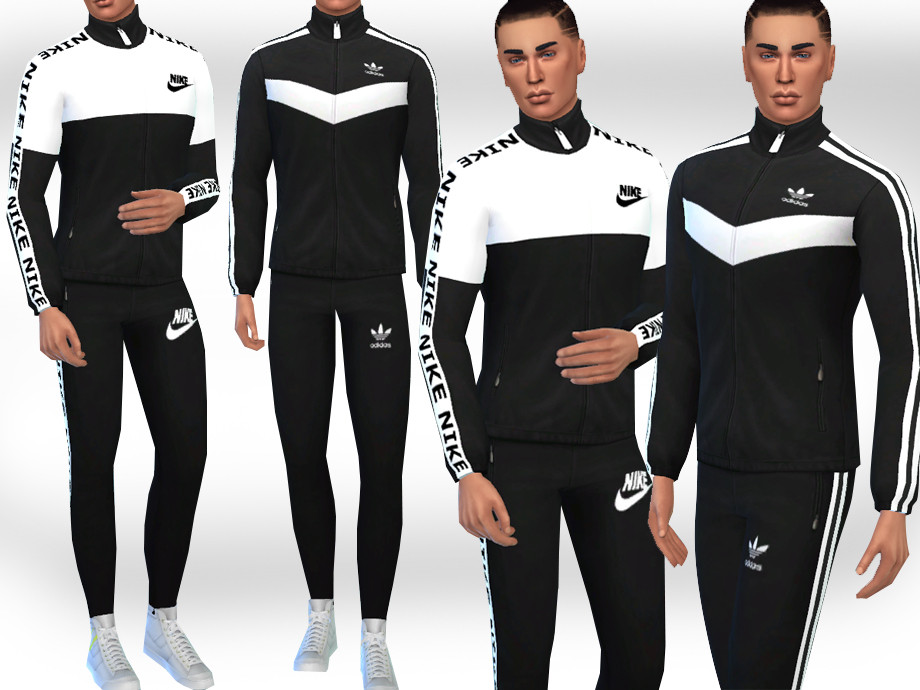 male and female matching tracksuits