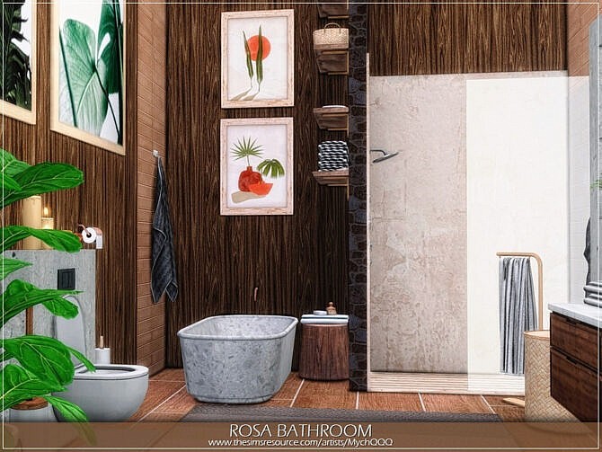 Sims 4 Rosa Bathroom by MychQQQ at TSR