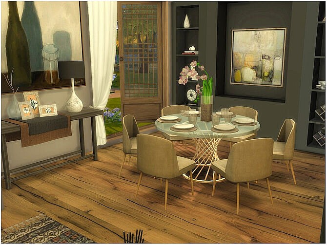 Sims 4 Sunlight Dining Room by lotsbymanal at TSR