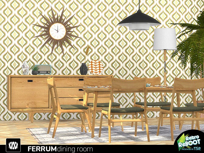Sims 4 Retro Ferrum Dining Room by wondymoon at TSR