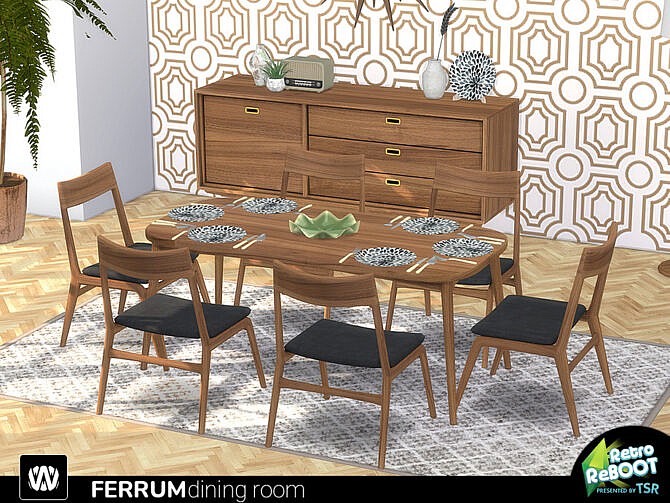 Sims 4 Retro Ferrum Dining Room by wondymoon at TSR