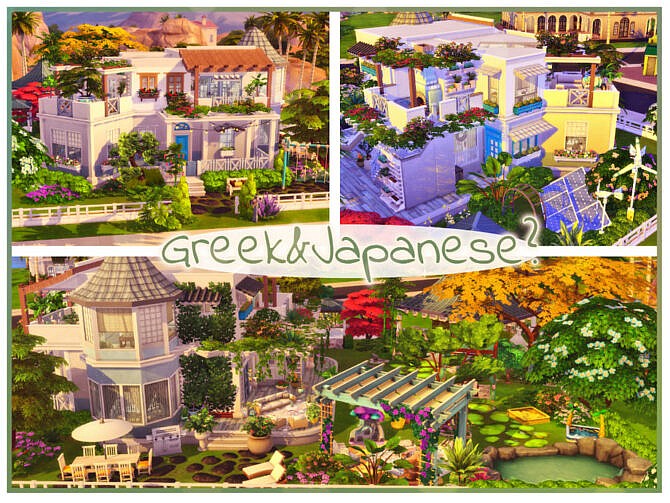 Sims 4 Greek & Japanese house by simmer adelaina at TSR