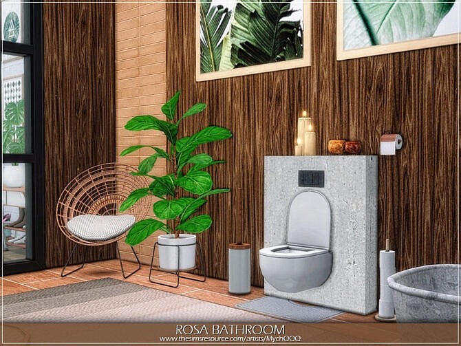 Sims 4 Rosa Bathroom by MychQQQ at TSR