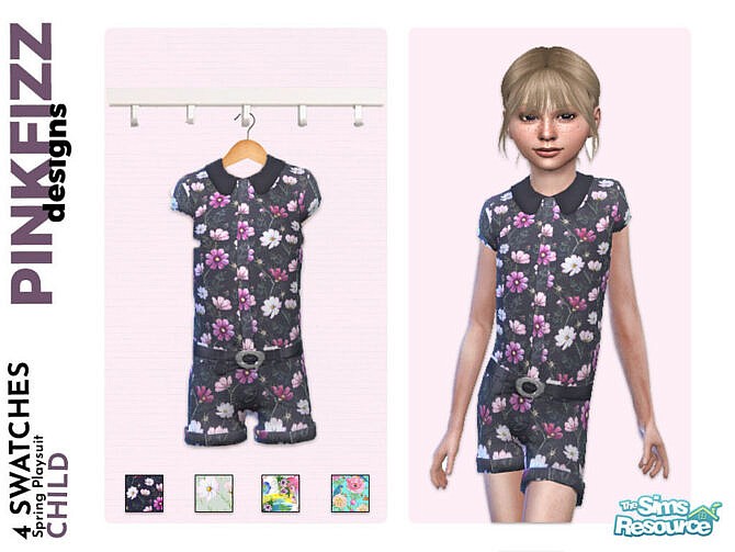 Sims 4 Spring Playsuit by Pinkfizzzzz at TSR