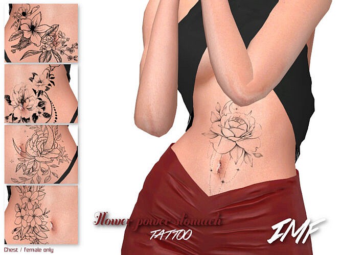 Imf Tattoo Flower Power Stomach By Izziemcfire