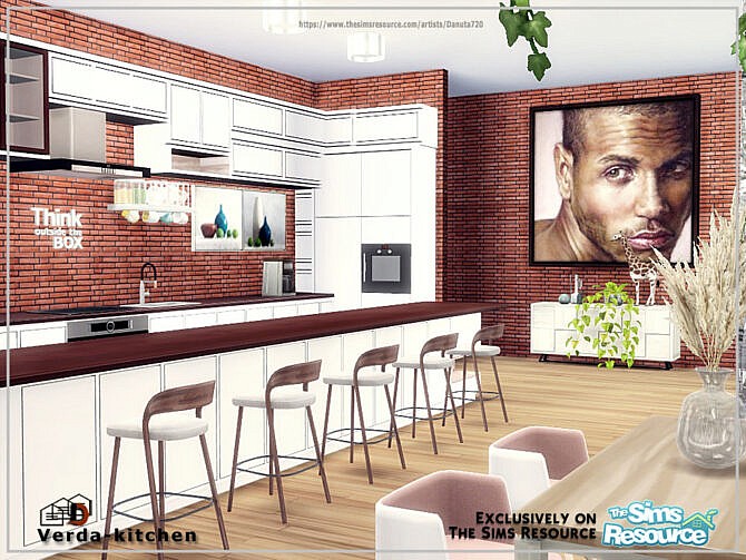 Sims 4 Verda kitchen & livingroom by Danuta720 at TSR