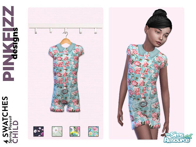 Sims 4 Spring Playsuit by Pinkfizzzzz at TSR