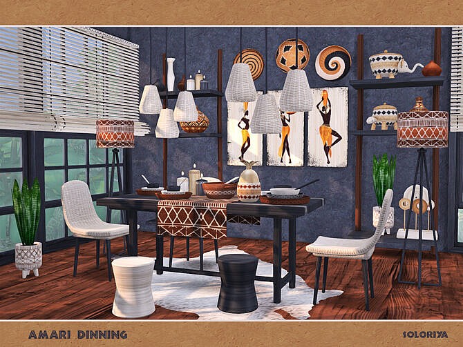 Sims 4 Amari Dining Room by soloriya at TSR