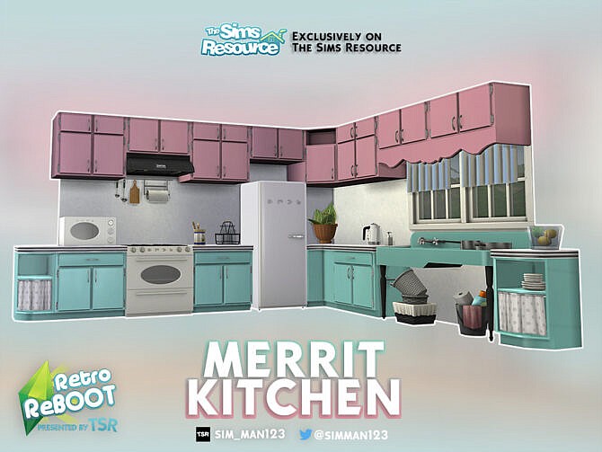 Sims 4 Retro Merrit Kitchen by sim man123 at TSR