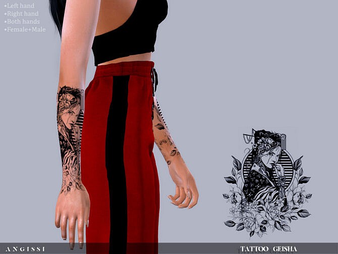 Sims 4 Geisha Tattoo by ANGISSI at TSR