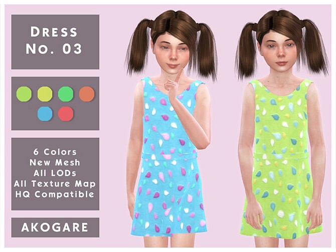 Sims 4 Dress No.03 by Akogare at TSR