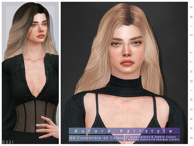 Sims 4 Aurora Hair by DarkNighTt at TSR