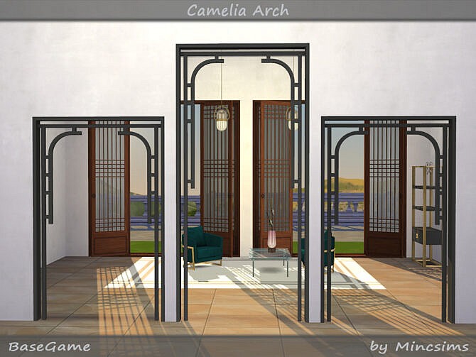 Sims 4 Camelia Arch by Mincsims at TSR
