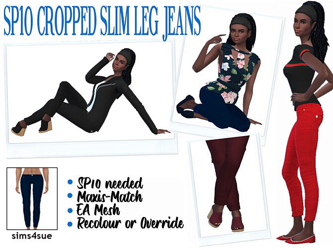 Sims 4 Cropped Slim Leg Jeans at Sims4Sue