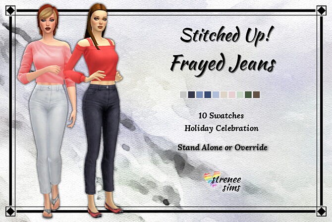 Sims 4 Frayed Jeans at Strenee Sims