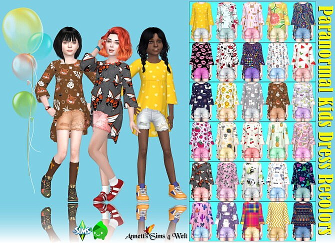 Sims 4 Paranormal Outfit For Girls Recolors at Annett’s Sims 4 Welt