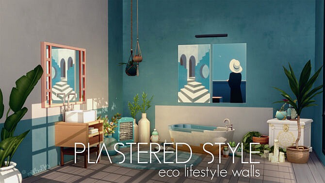 Sims 4 Plastered Style Eco Lifestyle Walls at Picture Amoebae