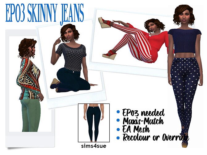 Sims 4 EP03 SKINNY JEANS at Sims4Sue