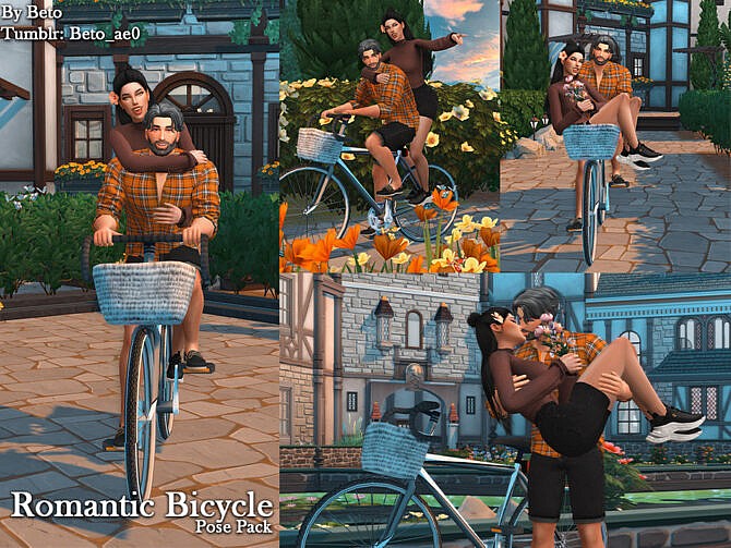 Sims 4 Romantic bicycle (Pose Pack) by Beto ae0 at TSR