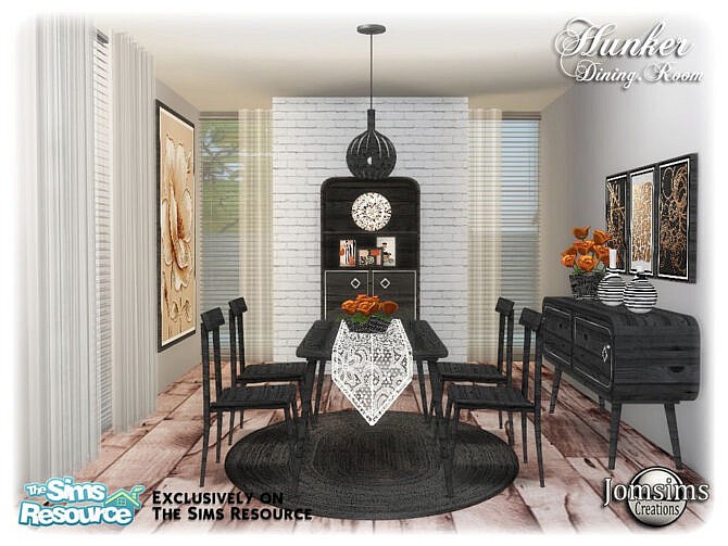 Sims 4 Hunker dining room by jomsims at TSR