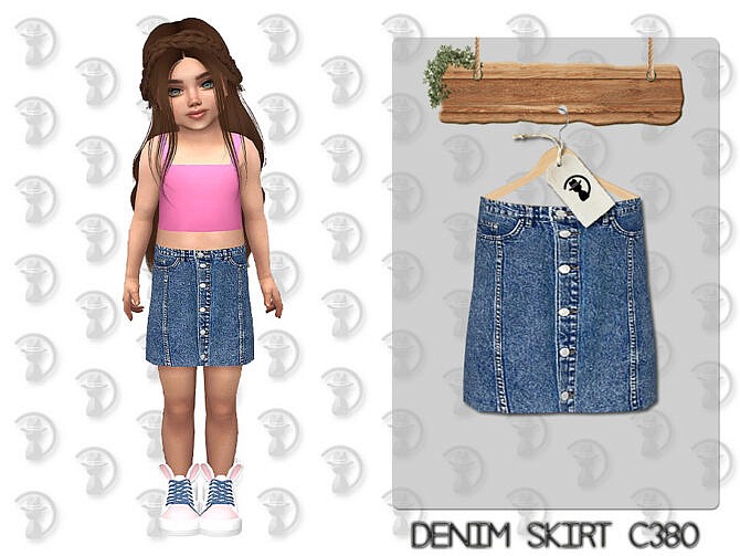 Sims 4 Denim Skirt C380 by turksimmer at TSR