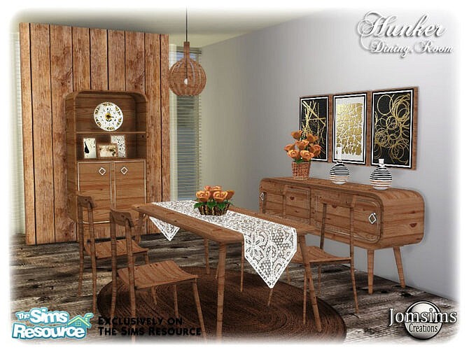 Sims 4 Hunker dining room by jomsims at TSR