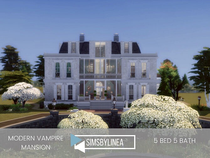 Sims 4 Modern Vampire Mansion by SIMSBYLINEA at TSR