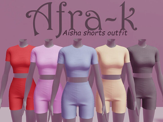 Sims 4 Aisha shorts outfit by akaysims at TSR