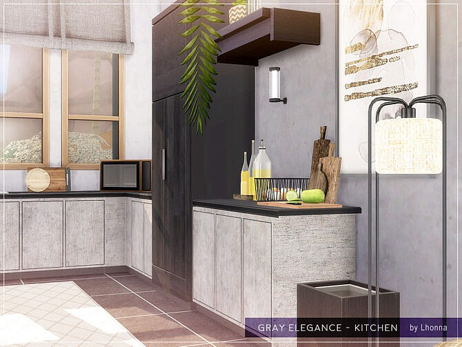 Sims 4 Gray Elegance Kitchen by Lhonna at TSR