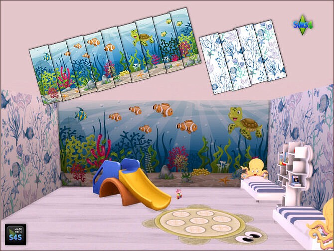 Sims 4 Murals and matching wallpapers at Arte Della Vita