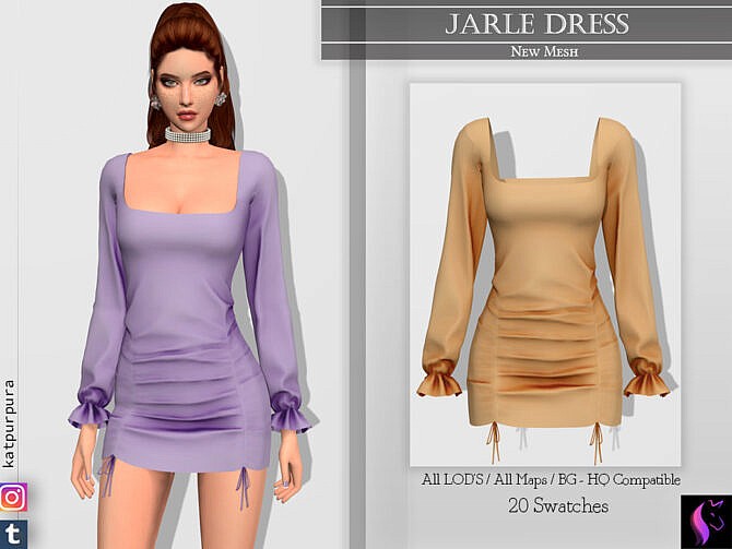 Sims 4 Jarle Dress by KaTPurpura at TSR