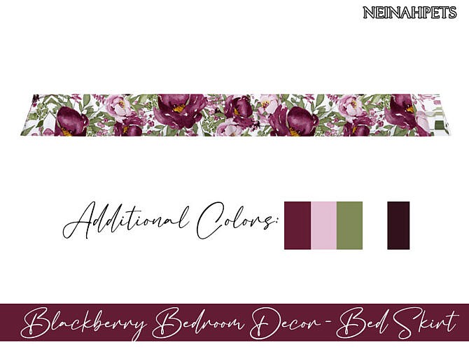 Sims 4 Blackberry Bedroom Decor by neinahpets at TSR