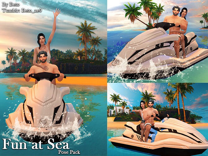 Sims 4 Fun at Sea (Pose pack) by Beto ae0 at TSR