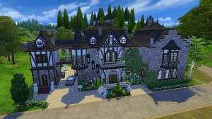 Tudor Family Manor W/guest Wing By Dixie Nourmous