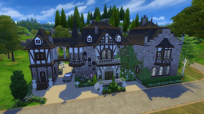 Tudor Family Manor W/guest Wing By Dixie Nourmous