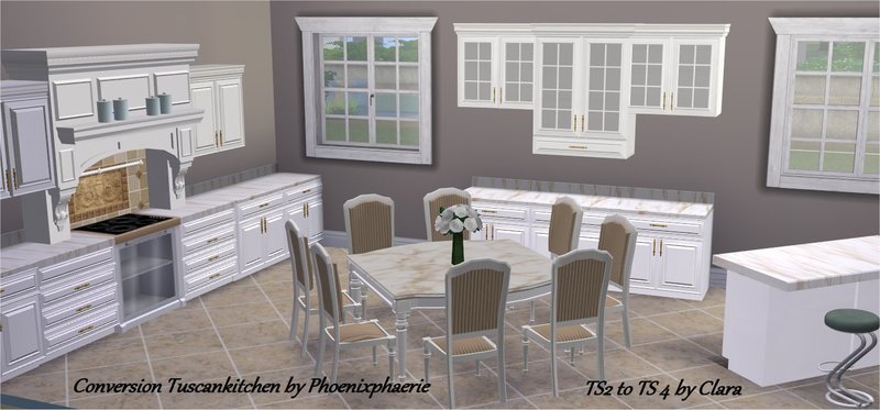 Conversion Tuscan kitchen Phoenix by Clara at All 4 Sims » Sims 4 Updates