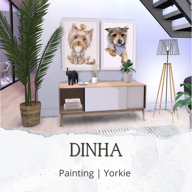 Sims 4 Painting   Yorkie at Dinha Gamer