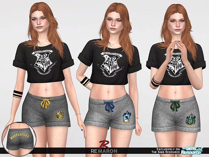 Sims 4 Harry Potter Shorts 01 F by ReMaron at TSR