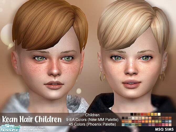 Sims 4 Kean Hair Children at MSQ Sims