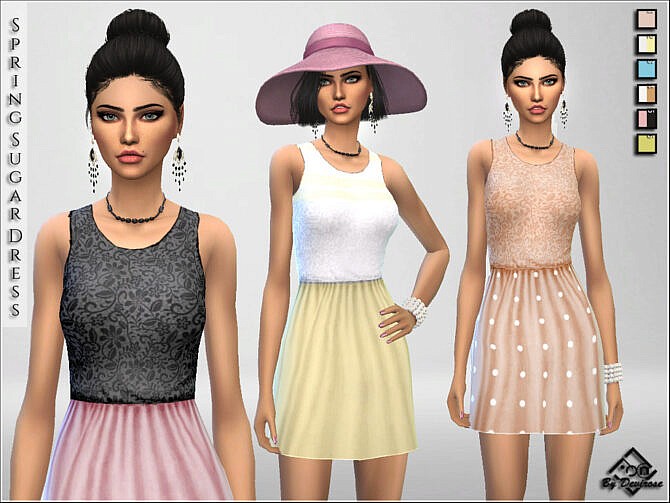 Sims 4 Spring Sugar Dresses by Devirose at TSR