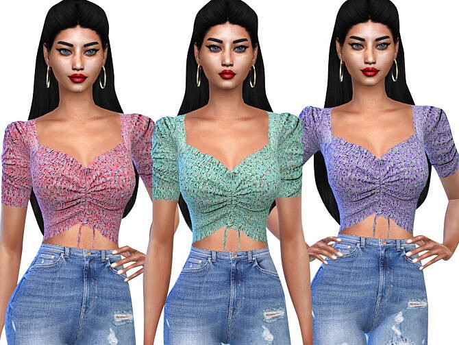 Sims 4 Summer Floral Blouses by Saliwa at TSR