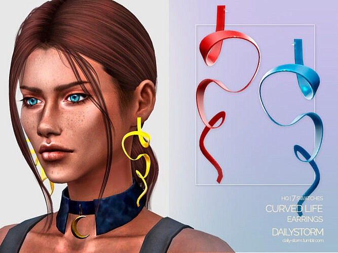 Curved Life Earrings By Dailystorm
