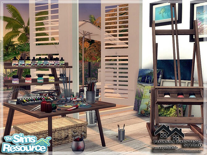 Sims 4 PICASSA Painting Studio by marychabb at TSR