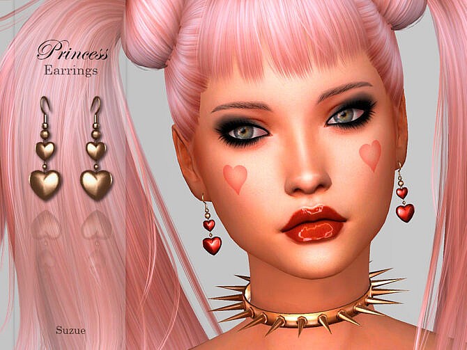 Sims 4 Princess Earrings by Suzue at TSR