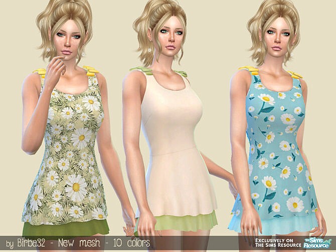 Sims 4 Daisy dress by Birba32 at TSR